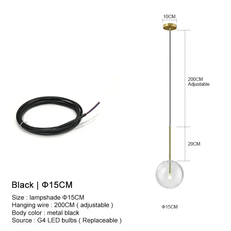 DecorBites™ Chandeliers Clear Glass Pendant Lights