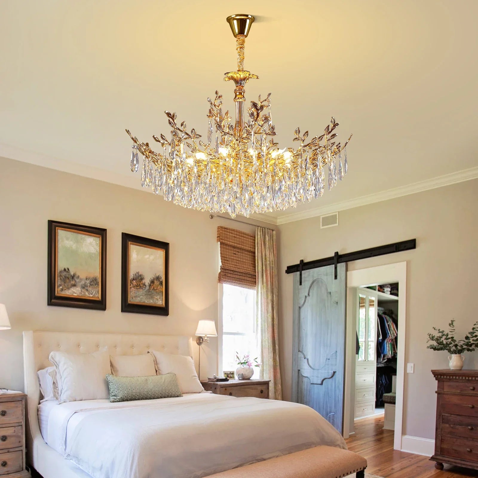 Camille Gold Branch Crystal Chandelier