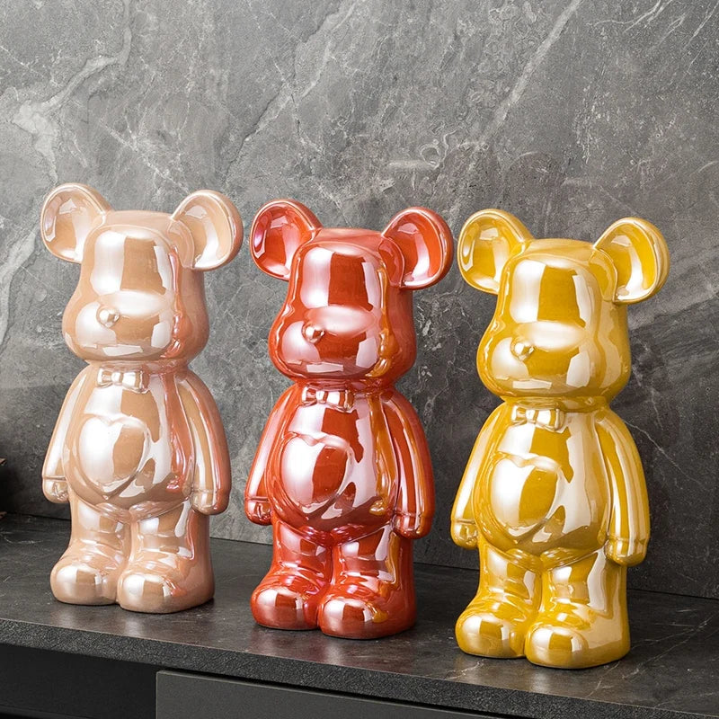 Love Bear Decoration Ceramic Crafts Wine Cabinet European Style The Little  Cartoon  Statue Kawaii Cartoon Figure Office Book Shelf Ornament Home Decorations 400% Bears Figurines