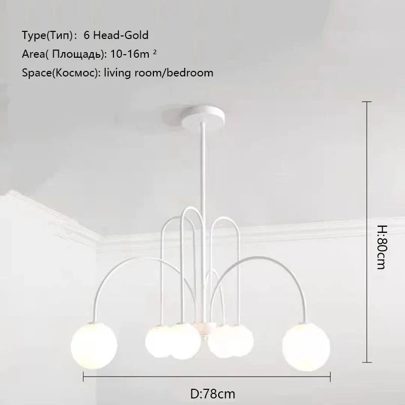 DecorBites™ Ceiling Lamp 8 Heads Milky Glass