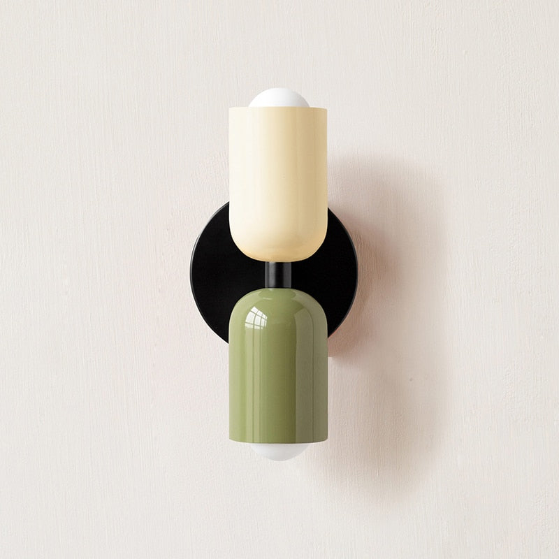 Colorful Modern Wall Sconce with Hand-Blown Glass Shade