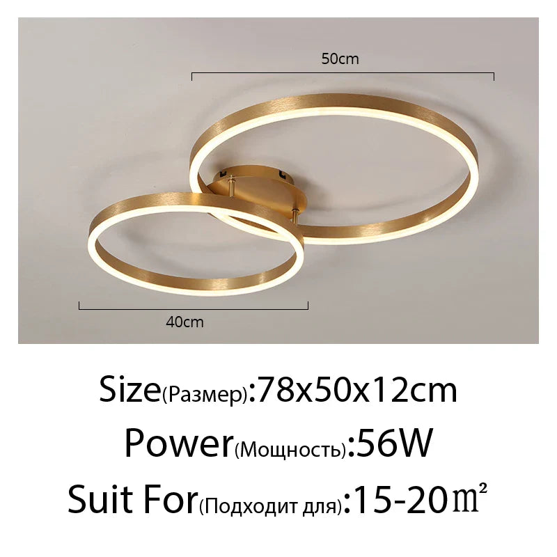 Led Chandeliers 3 Circle Nordic