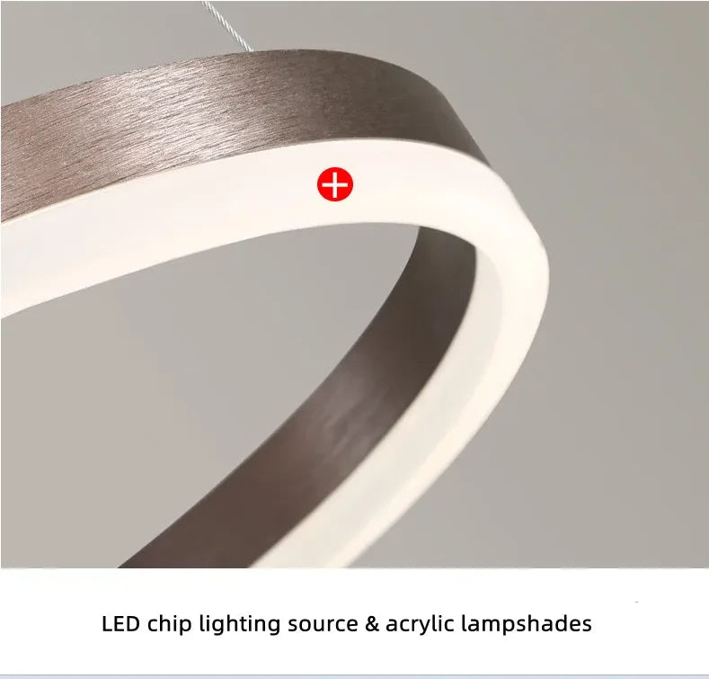 DecorBites™ Led Chandelier Dimmable Aluminium Circle