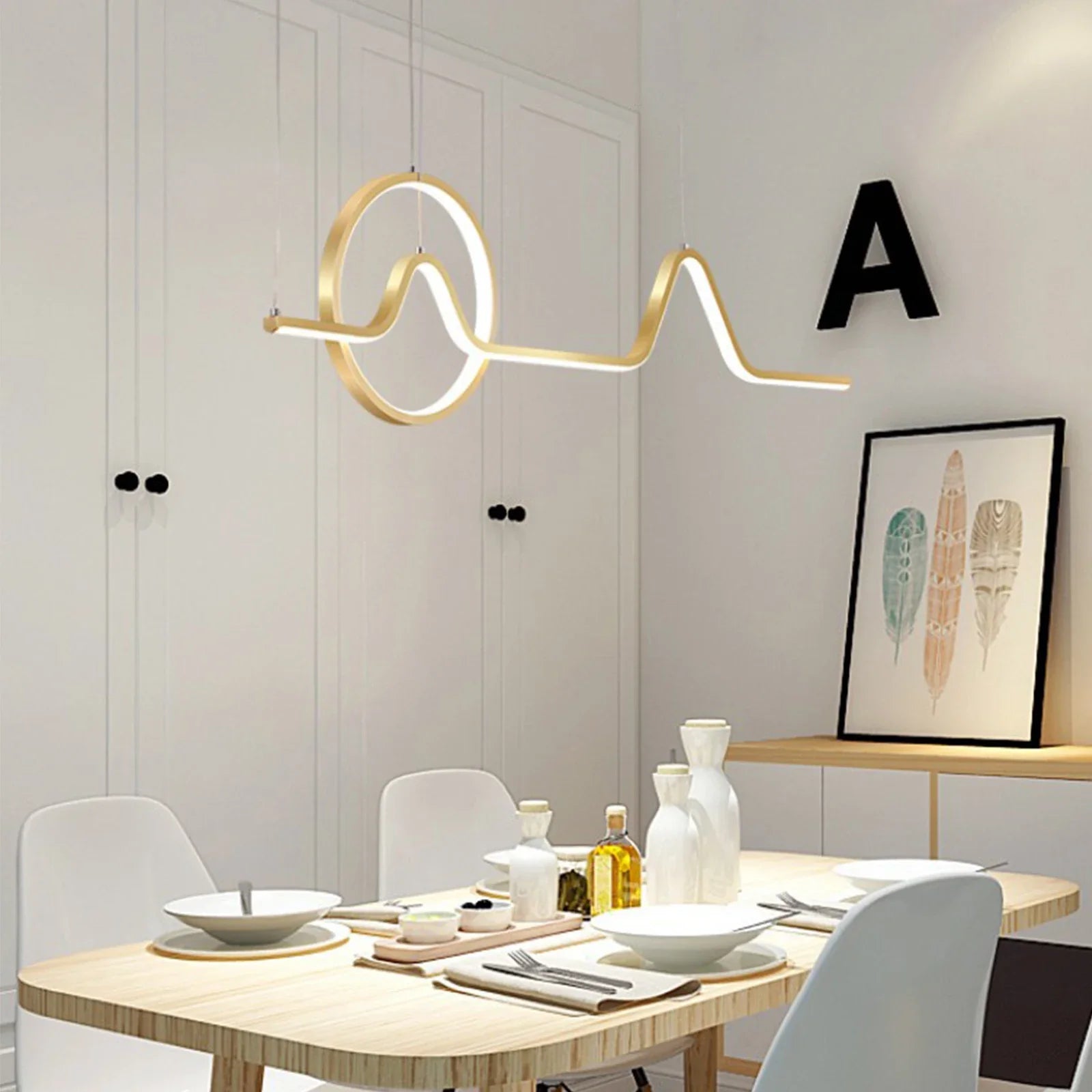 Modern LED Chandelier Ceiling Light Pendant Hanging Lamp Dining Room Remote 78W Restaurant creative chandelier Decor-1