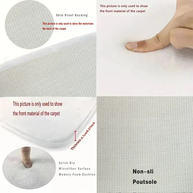 VIKAMA Cartoon Round Carpet Gaming Computer Chair Floor Mat Girly Room Mat Bedroom Carpet Stain Resistant Home Decoration