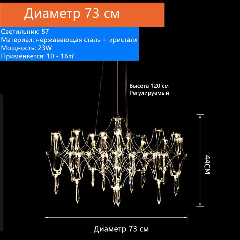 DecorBites™ Crystal Chandelier Living Room Light