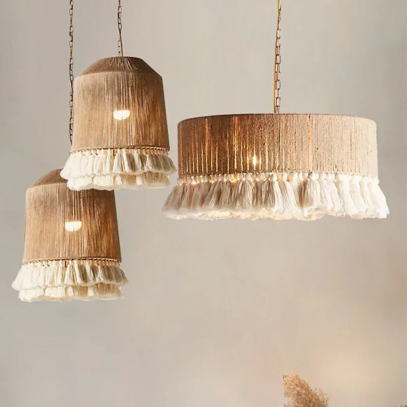 Hemp Rope Pendant Light Vintage