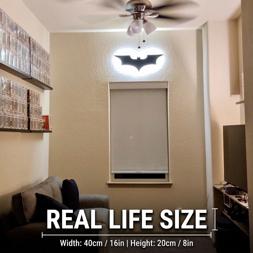 Batman LED Wall Light Dimmable Color Changing Remote Control Lamp