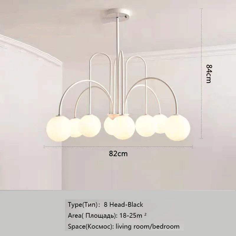 DecorBites™ Ceiling Lamp 8 Heads Milky Glass
