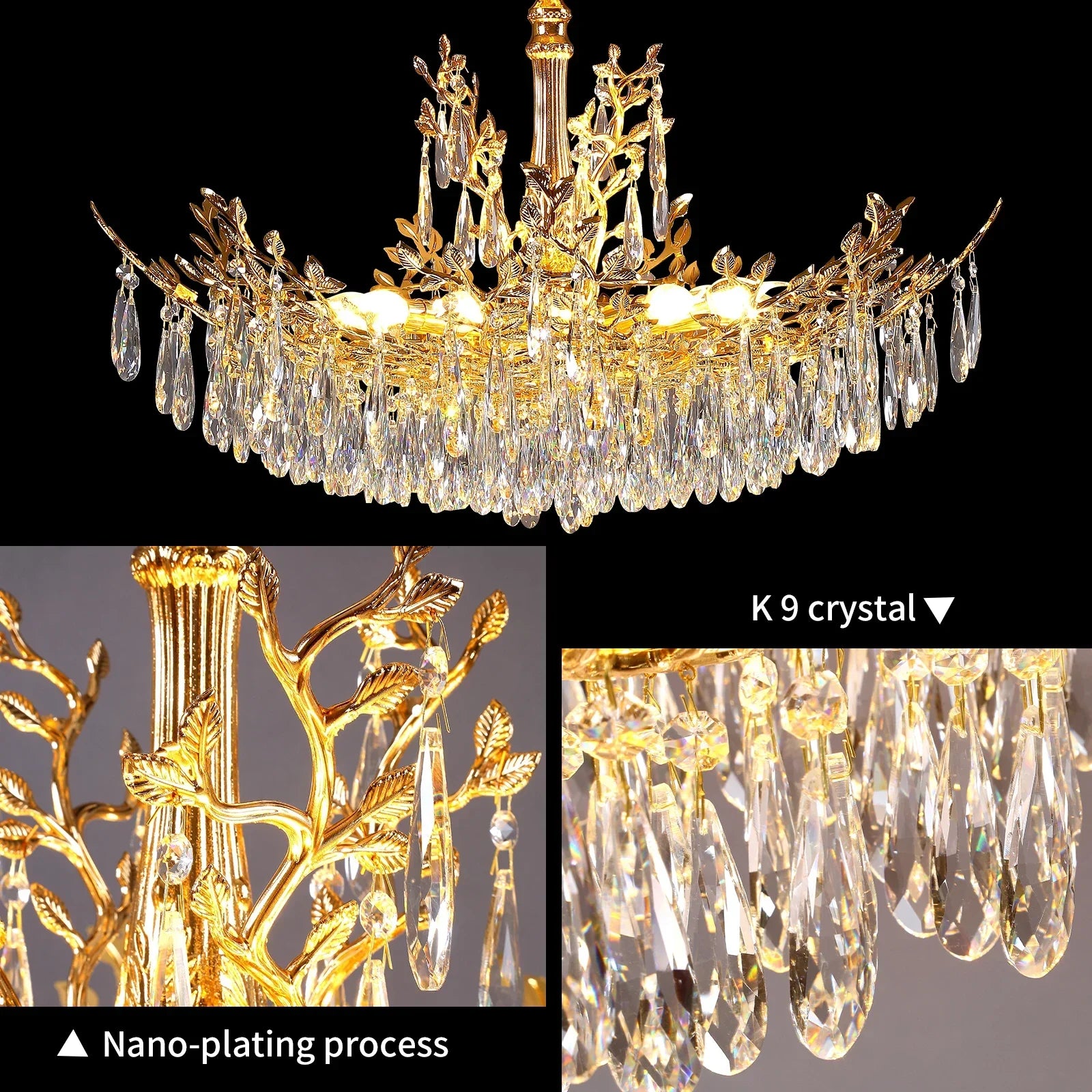 Camille Gold Branch Crystal Chandelier