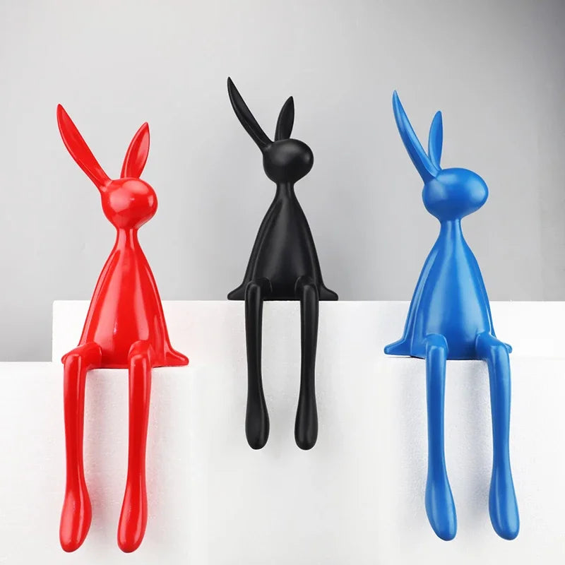 Creative Home Decor Rabbit Statue Abstract Art Sculpture Desk Living Room TV Cabinet Wine Cabinet Handicrafts Ornaments