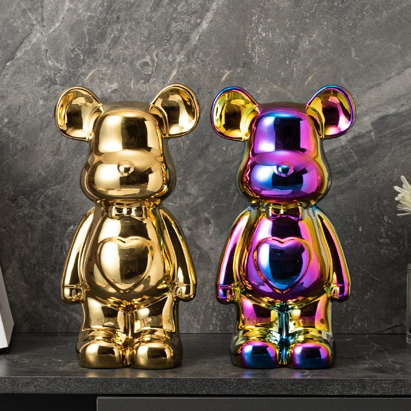 Love Bear Decoration Ceramic Crafts Wine Cabinet European Style The Little  Cartoon  Statue Kawaii Cartoon Figure Office Book Shelf Ornament Home Decorations 400% Bears Figurines