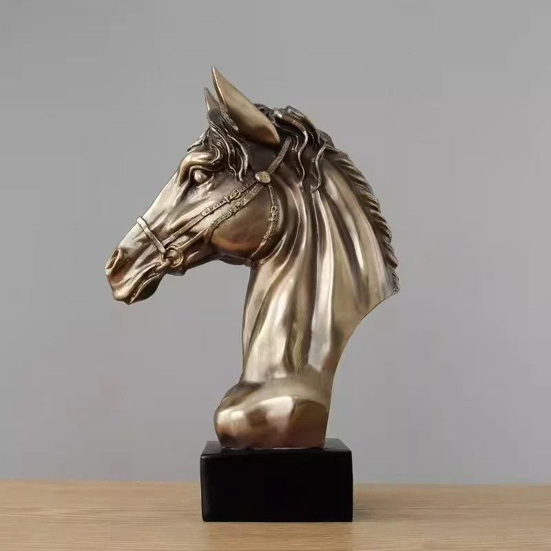 Galloping Horse Head Resin Sculpture Statue Modern Abstract Home Decor Office Desk Art Piece Elegant Gift for Equestrian Lovers