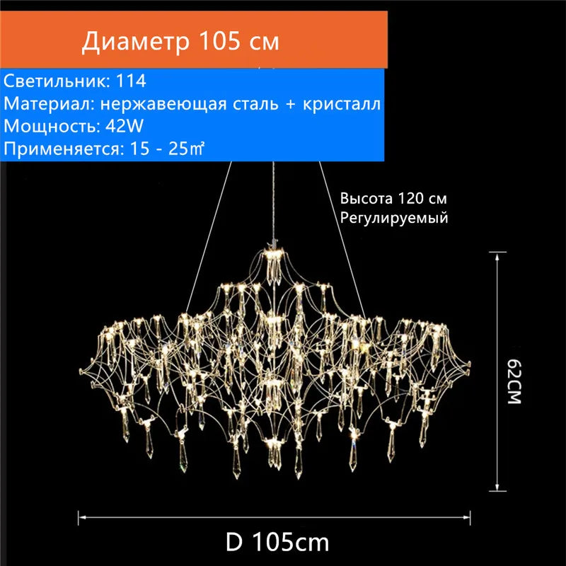 DecorBites™ Crystal Chandelier Living Room Light
