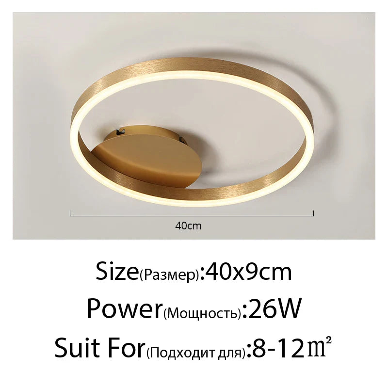 DecorBites™ Led Circle Chandeliers Golden Brown Lighting