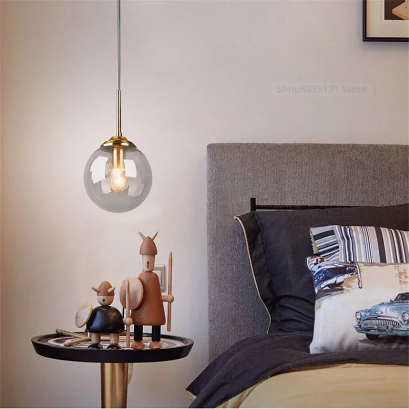 DecorBites™ Gray Glass Ball Pendant Lights