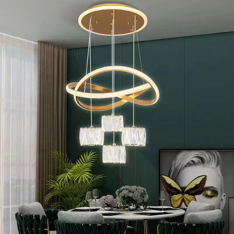 LED Ring Chandelier Dimmable Ceiling Light