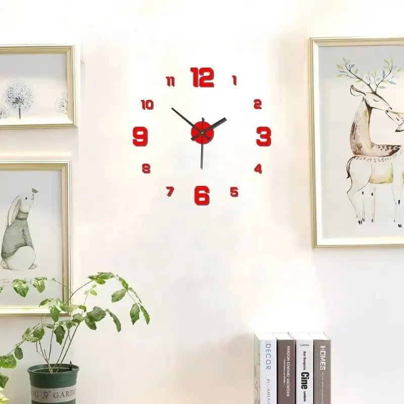 Creative Frameless DIY Wall Clock Wall Decal Home Silent Clock Living Room Office-4