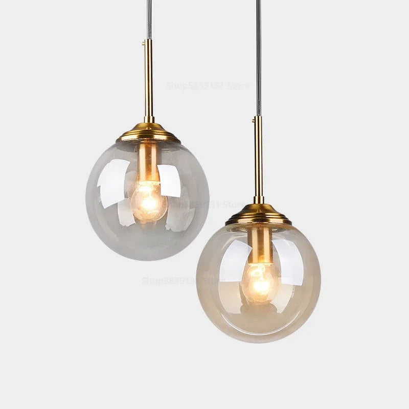 DecorBites™ Gray Glass Ball Pendant Lights