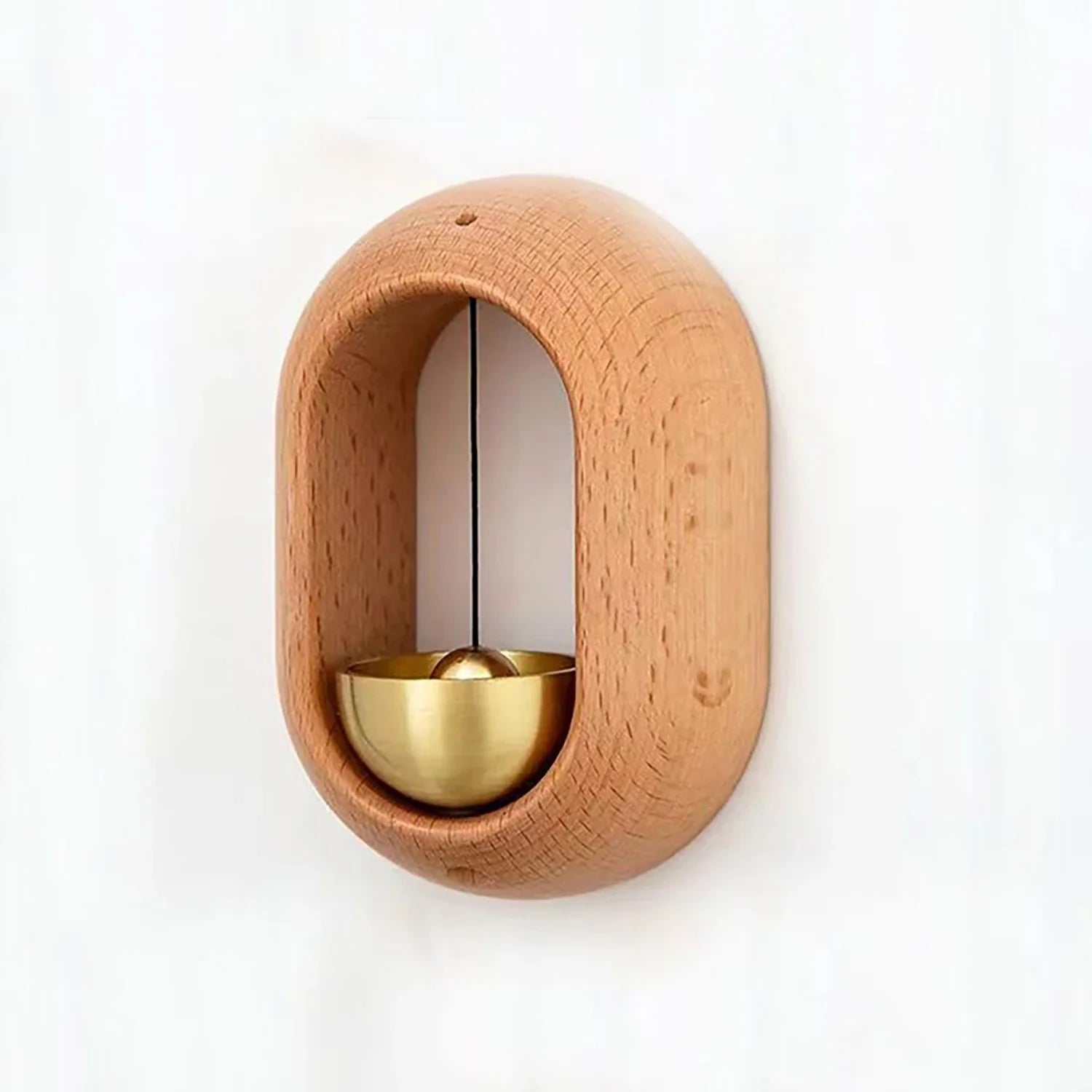 1pc Magnetic Brass Doorbell Reminder Wooden Wind Chimes Self-adhesive Shopkeepers Bell for Door Home Decorations
