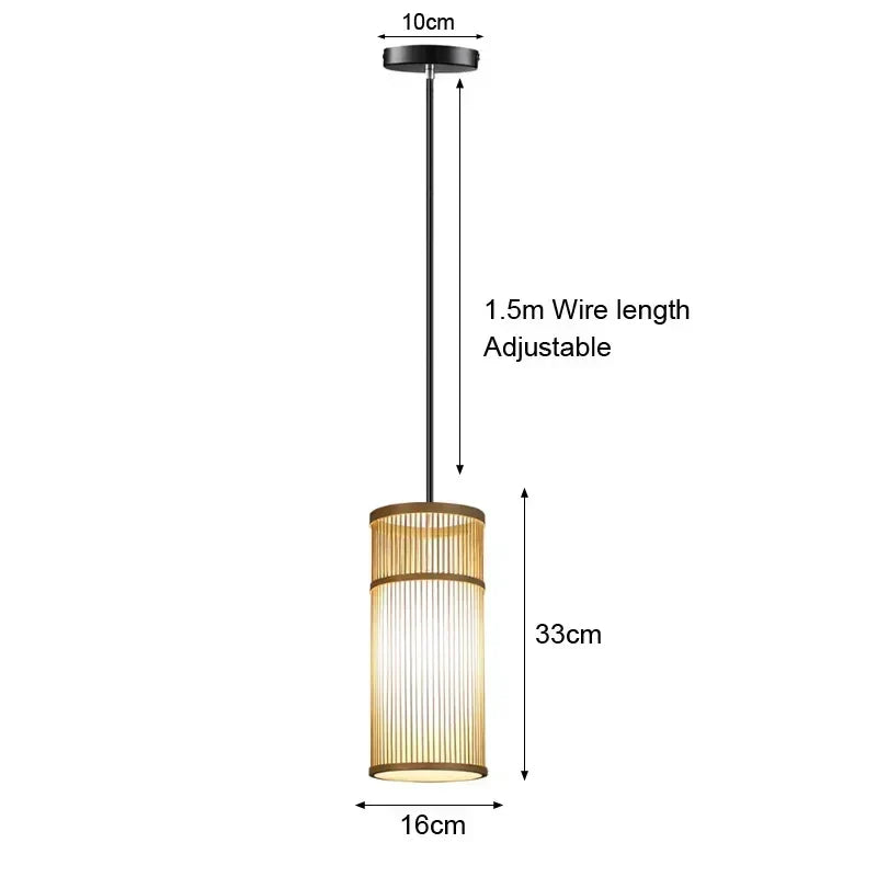DecorBites™ Bamboo Pendant Ceiling Light Rattan