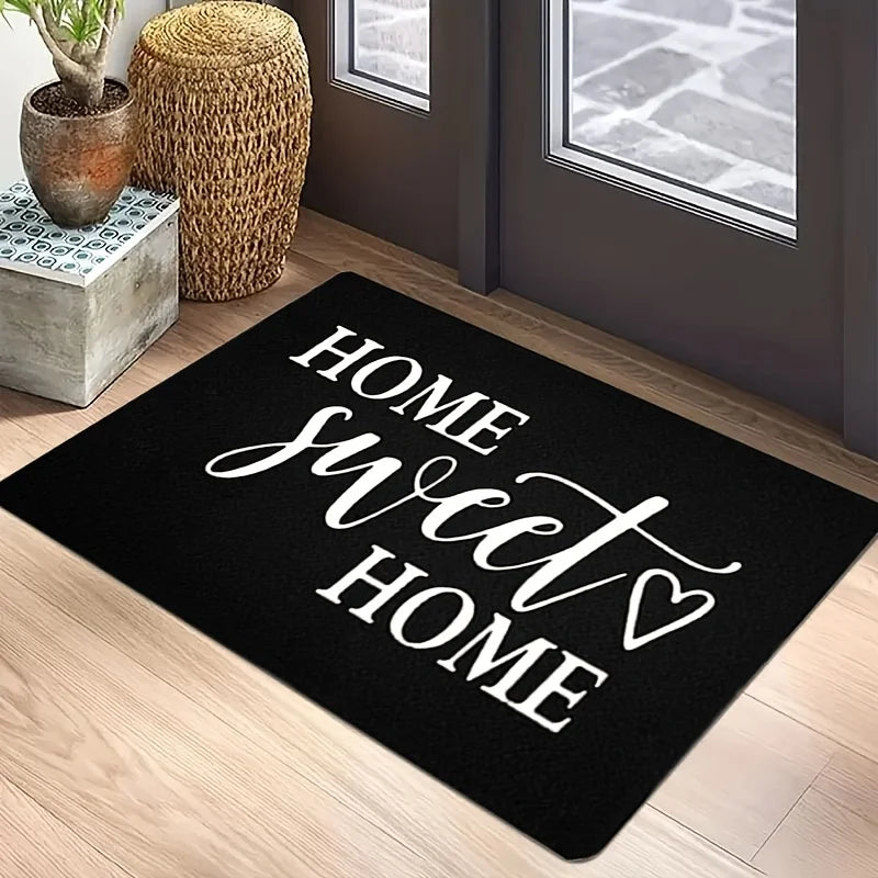 VIKAMA "HOME SWEET HOME" Valentine's Day Heart-Design Welcome Door Mat, Outdoor Garden Non-Slip Carpet, Holiday Gift, Home Decor