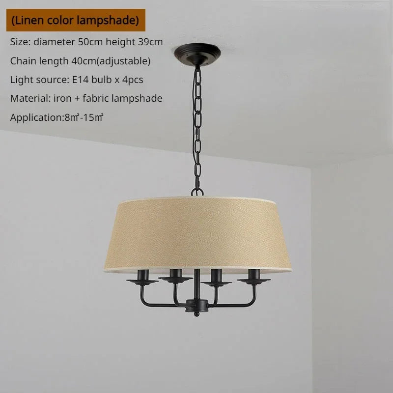 DecorBites™ Ceiling Chandeliers Nordic Fabric Lampshade