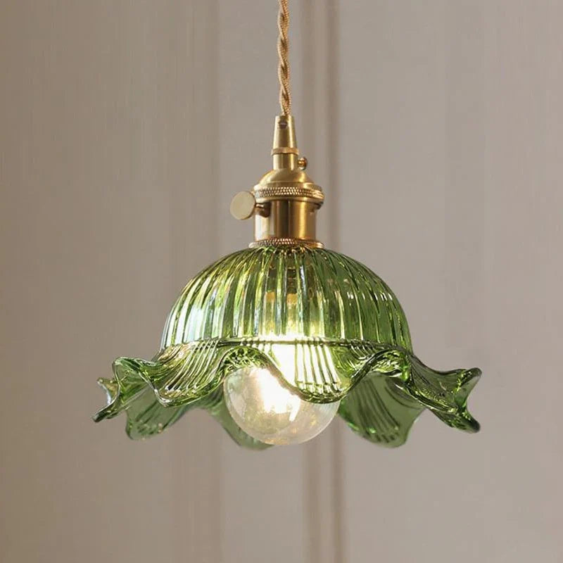 DecorBites™ Green Glass Pendant Light Fixture