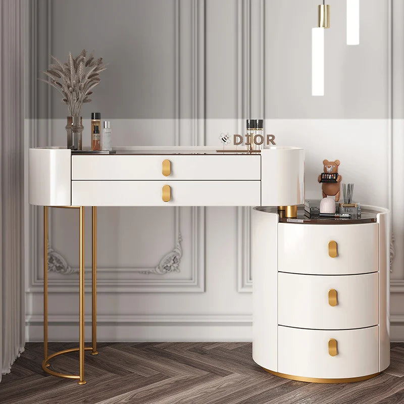 Dressing table glass desk bedroom modern makeup table wooden drawers Storage vanity chair comfortable furniture for bedroom