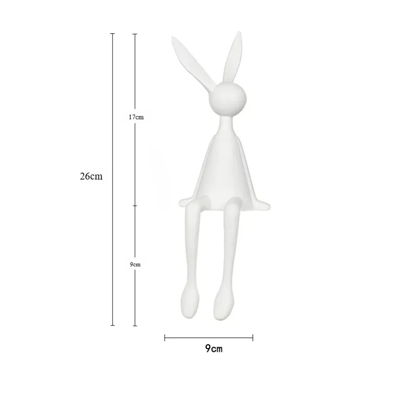 Creative Home Decor Rabbit Statue Abstract Art Sculpture Desk Living Room TV Cabinet Wine Cabinet Handicrafts Ornaments