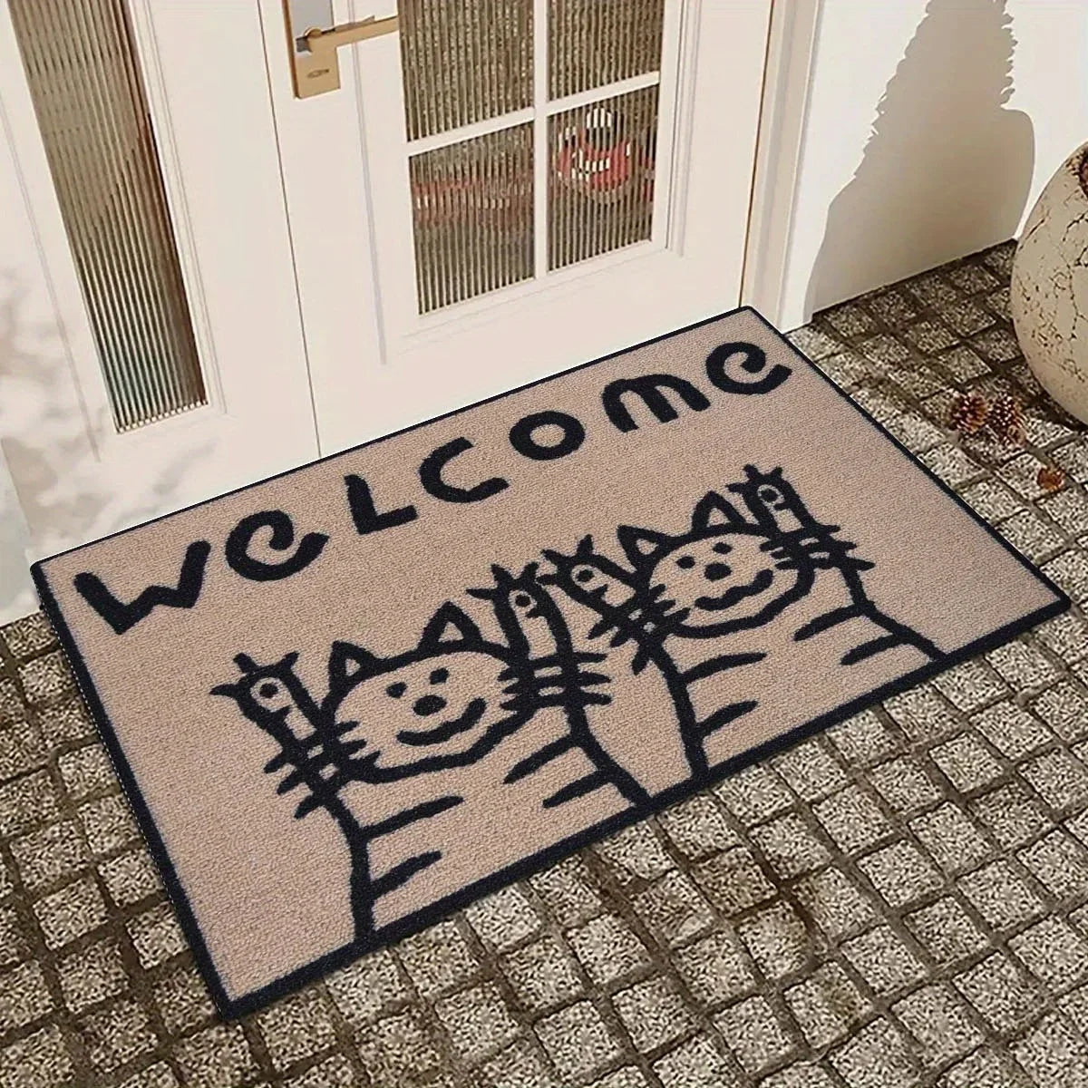VIKAMA Simple Cat Carpet Stain-Resistant Doormat Welcome Mat Kitchen Rug Living Room Carpet Rug For Bedroom Home Decoration