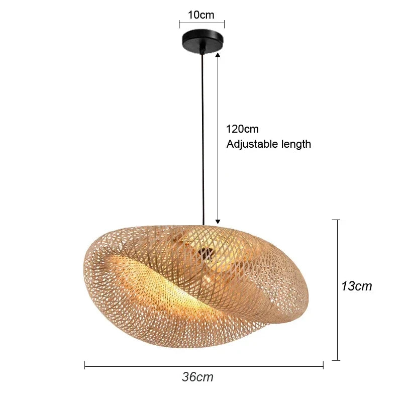 DecorBites™ Bamboo Pendant Ceiling Light Rattan