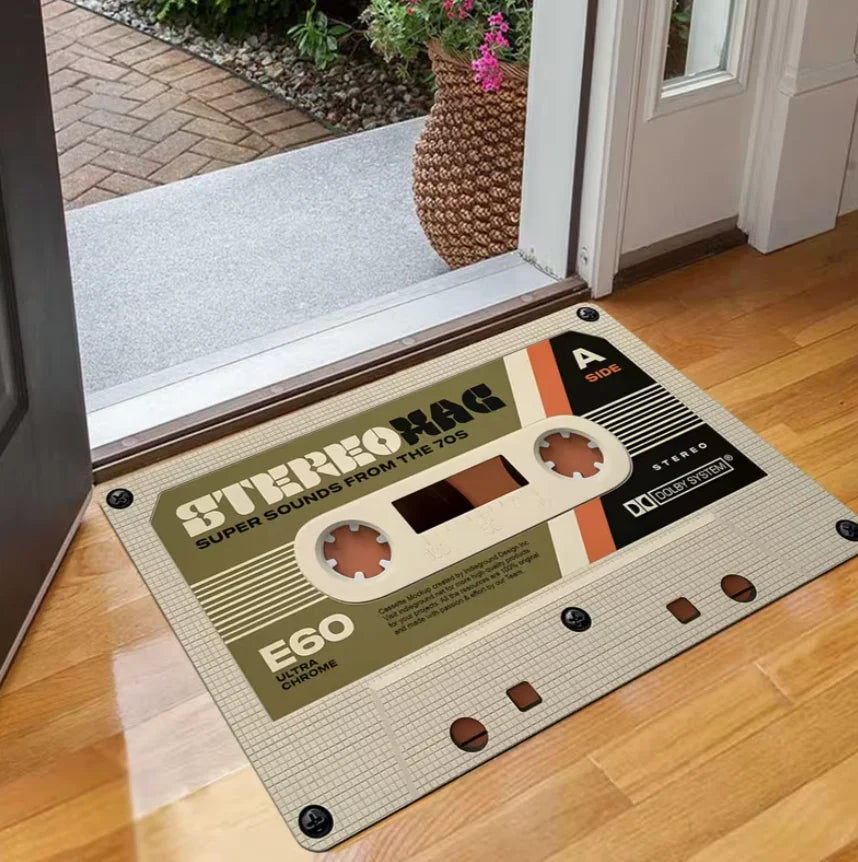 1 Cartoon Record Bedroom Carpet Kitchen Floor Mat Anti Slip Bathroom Living Room Carpet Entrance Door Mat Home Decorative Rugs