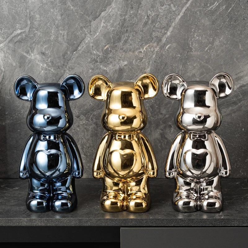 Love Bear Decoration Ceramic Crafts Wine Cabinet European Style The Little  Cartoon  Statue Kawaii Cartoon Figure Office Book Shelf Ornament Home Decorations 400% Bears Figurines
