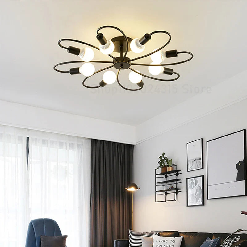 DecorBites™ E27 Chandelier Wrought Iron Lighting