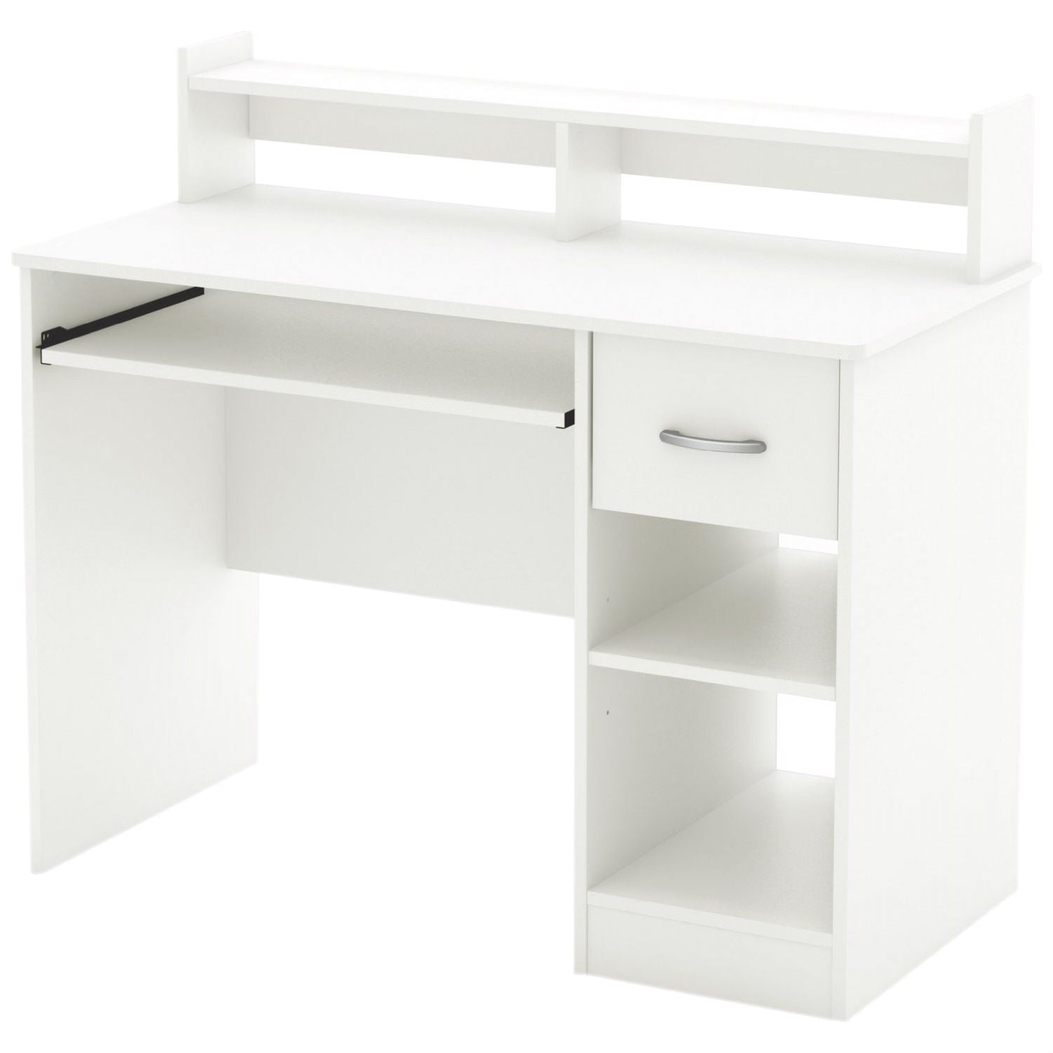 Contemporary Home Office Computer Desk in White Wood Finish-0