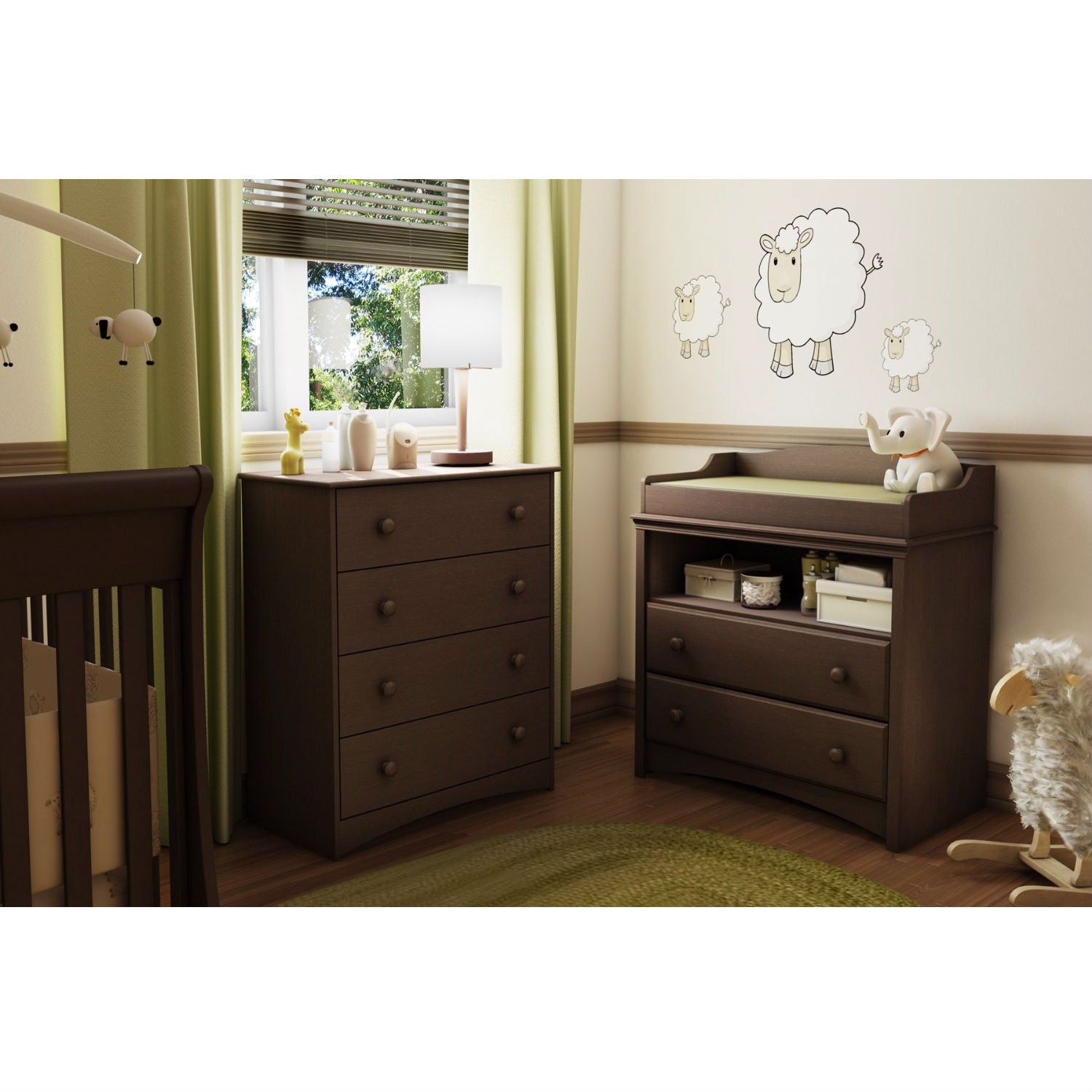 Baby Furniture 2 Drawer Diaper Changing Table in Espresso-2