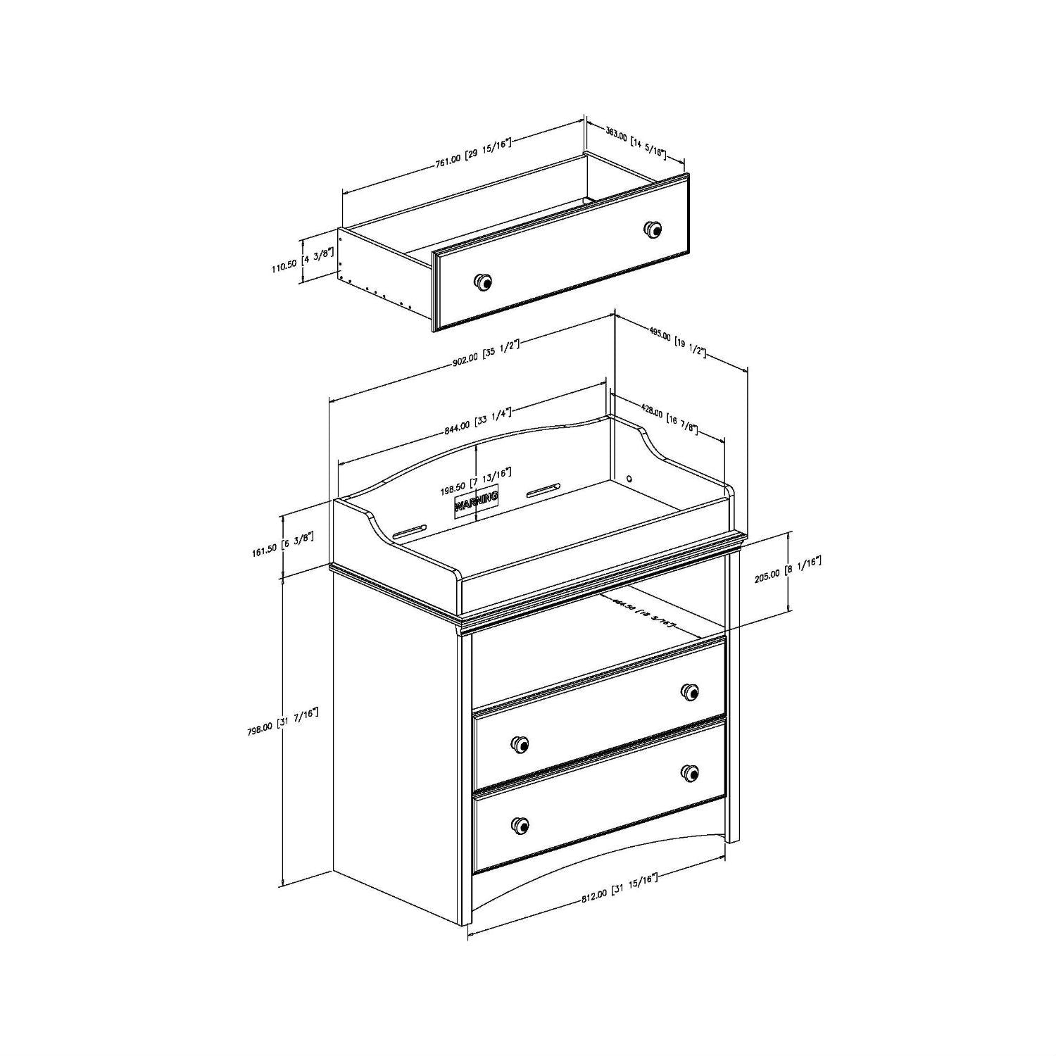 Baby Furniture 2 Drawer Diaper Changing Table in Espresso-3