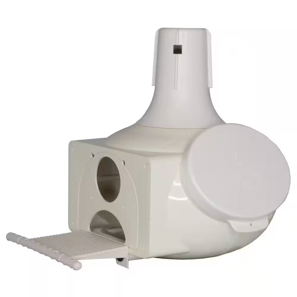 Round White Plastic Birdhouse for Purple Martins Tree Swallows and Bluebirds-3