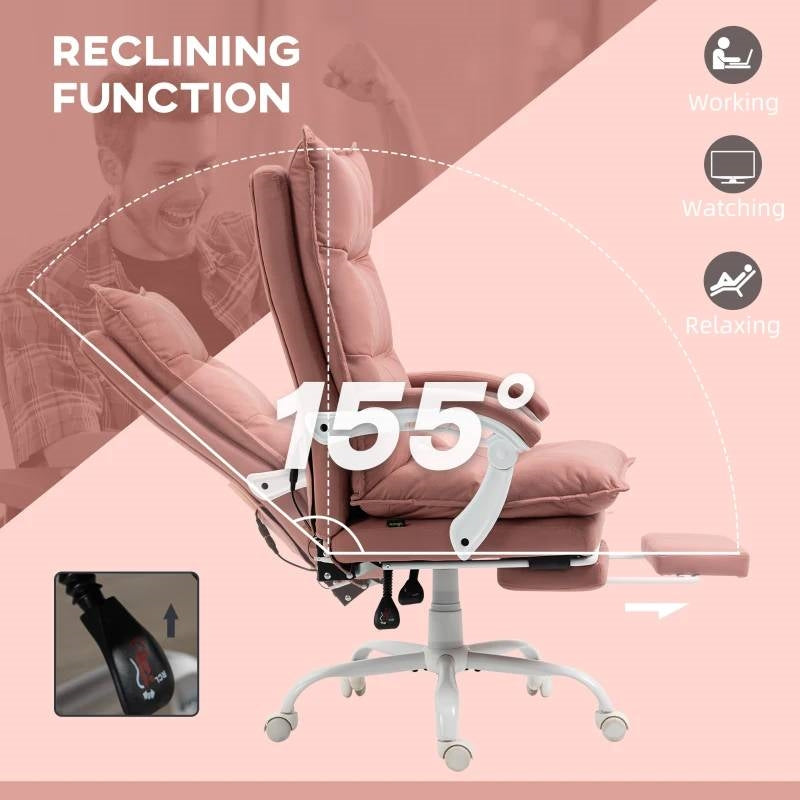 Double Padded Executive Massage Heated Office Chair Salmon-3