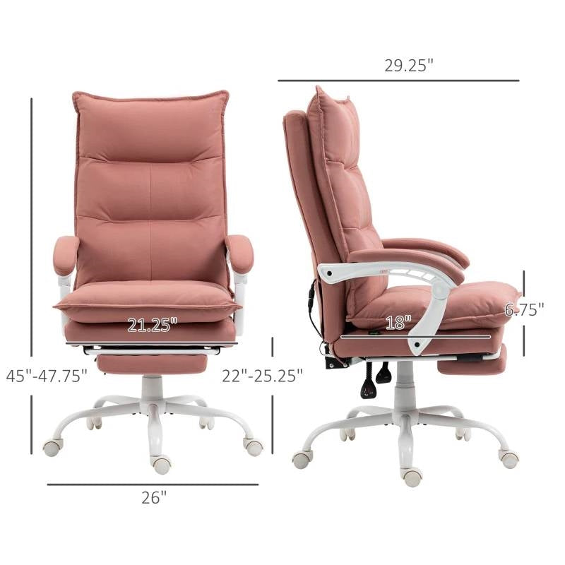 Double Padded Executive Massage Heated Office Chair Salmon-4