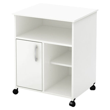 Modern Home Office Printer Stand Cart with Casters in White-0