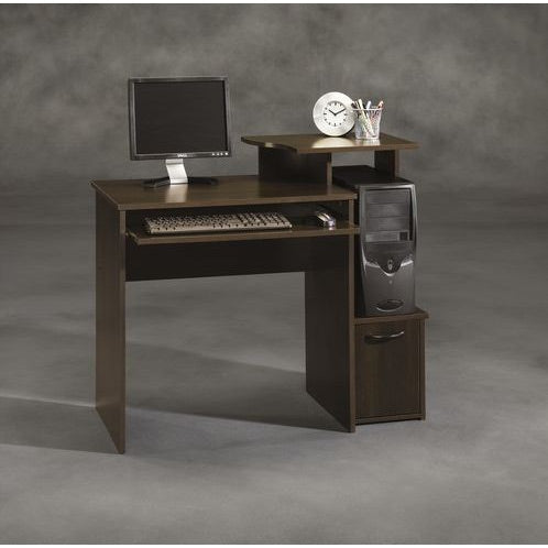 40-inch Wide Dark Wood Computer Desk-0