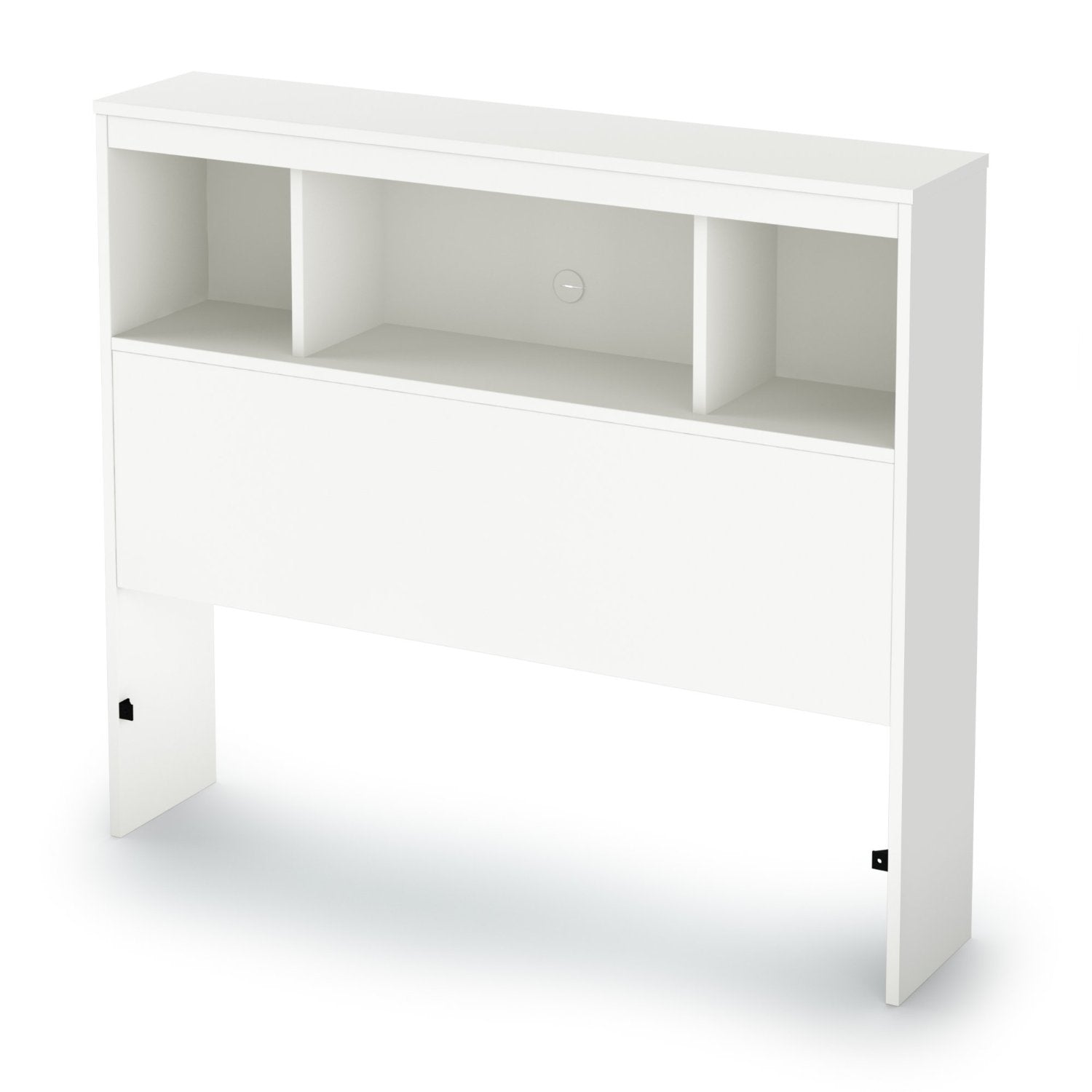 Twin size Modern Bookcase Headboard in White Wood Finish-0