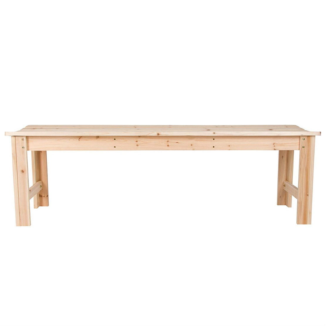 5-Ft Backless Garden Bench in Natural Yellow Cedar Wood-1