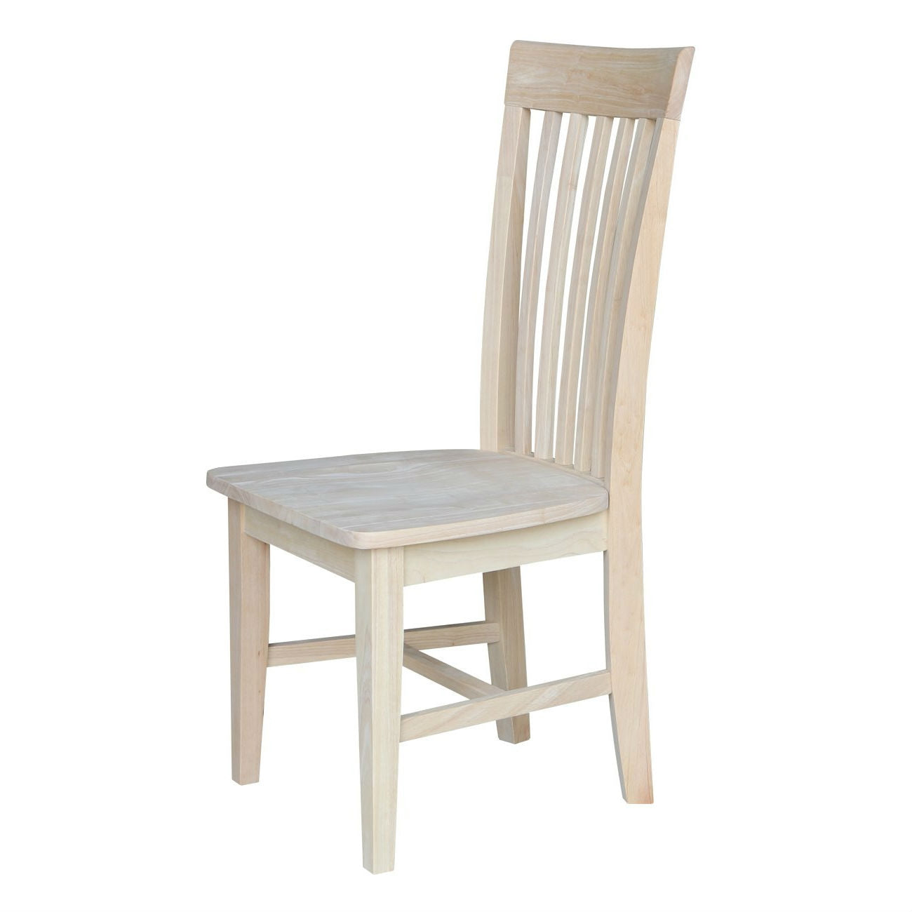 Set of 2 - Mission Style Unfinished Wood Dining Chair with High Back-3