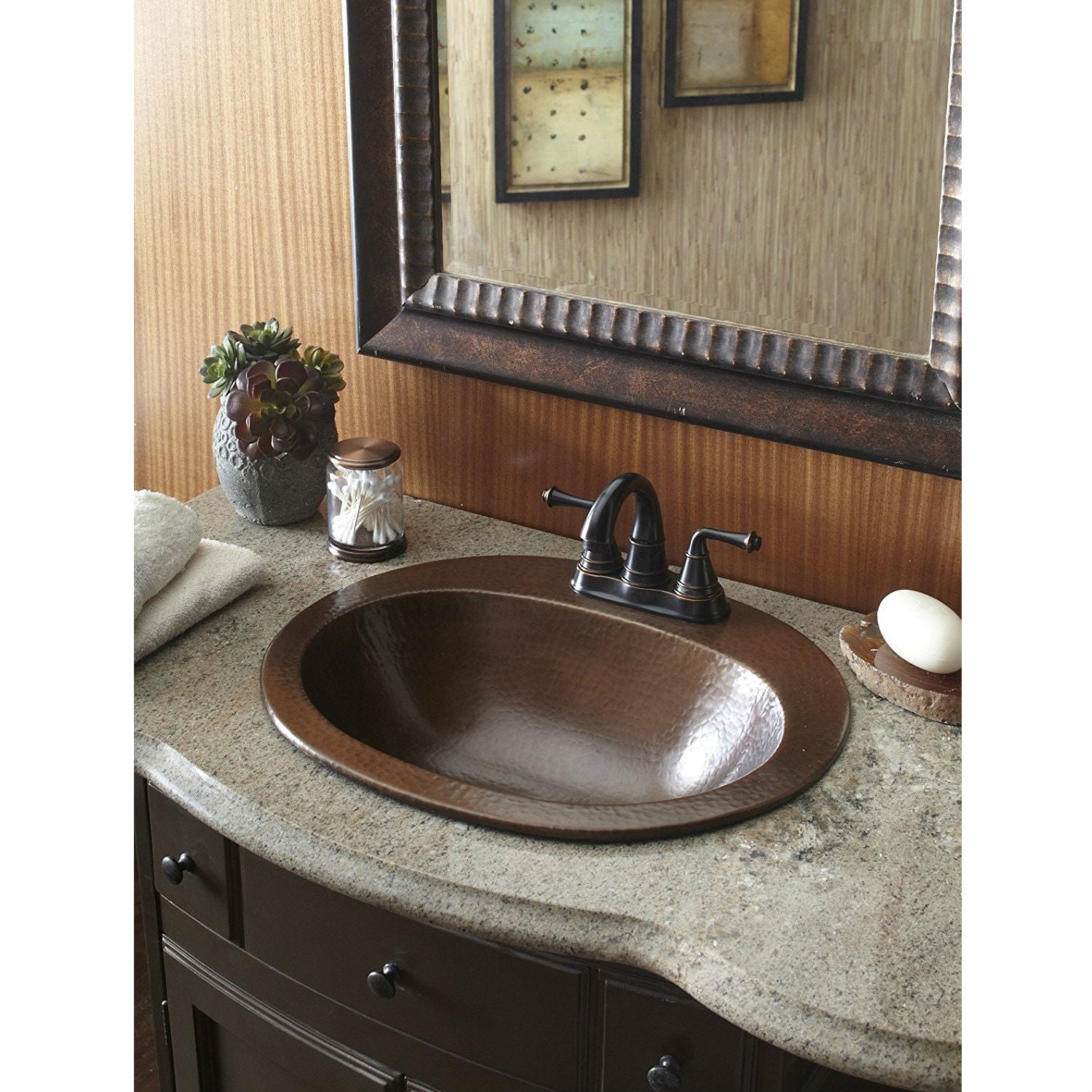 Copper Oval Bathroom Sink 20 x 16 inch-2