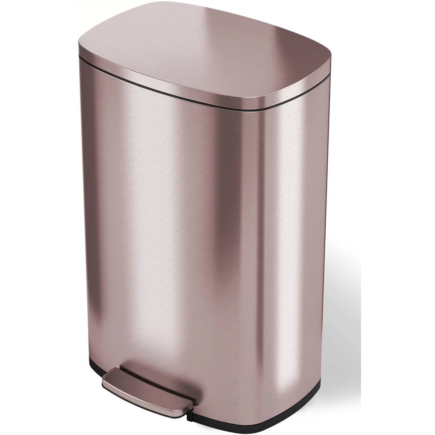 13-Gallon Copper Rose Gold Stainless Steel Step Trash Can with Deodorizer Filter-0