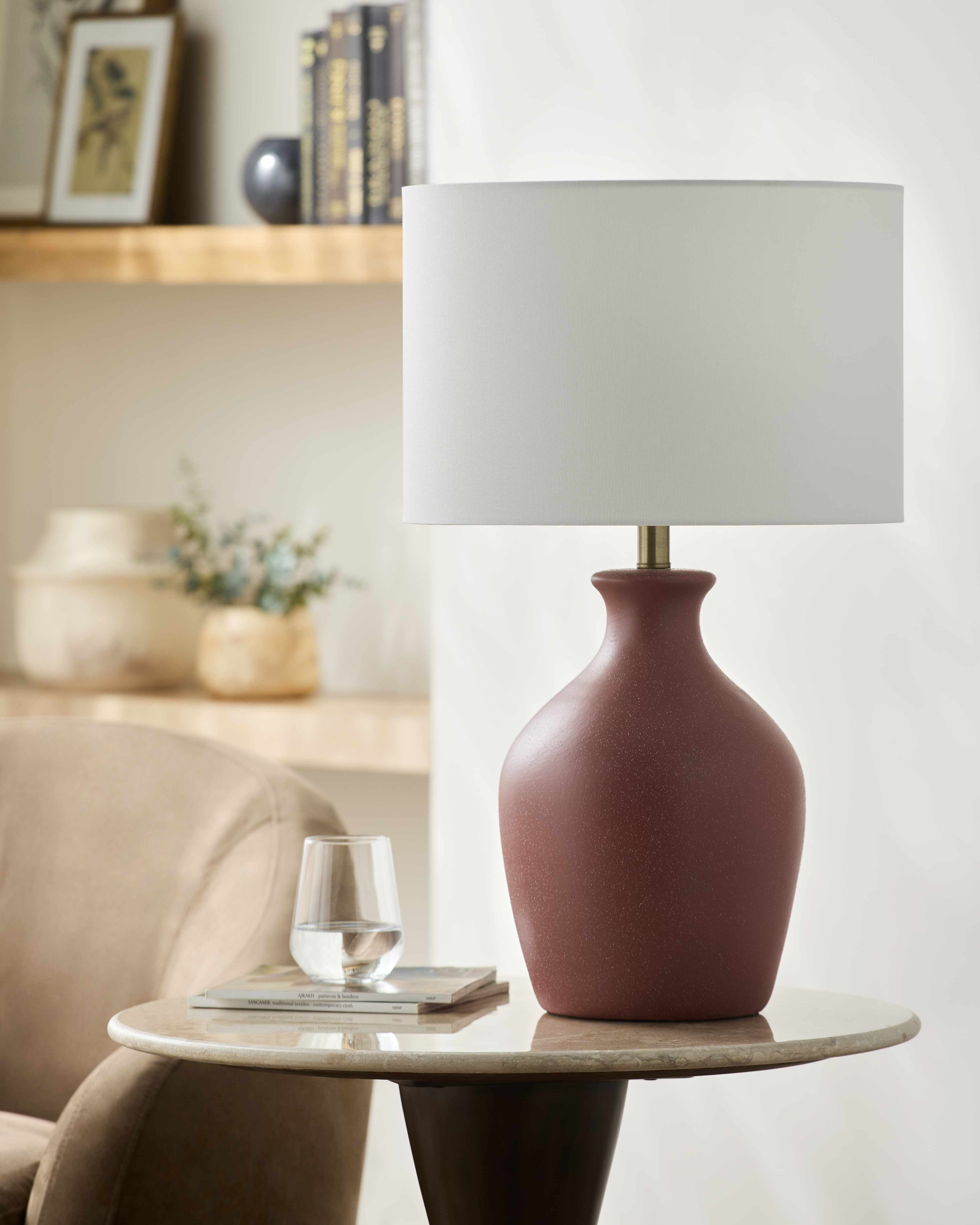 Singureni Brick Red Table Lamp-1