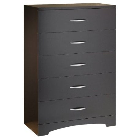 Modern 5 Drawer Bedroom Chest in Chocolate Finish-0